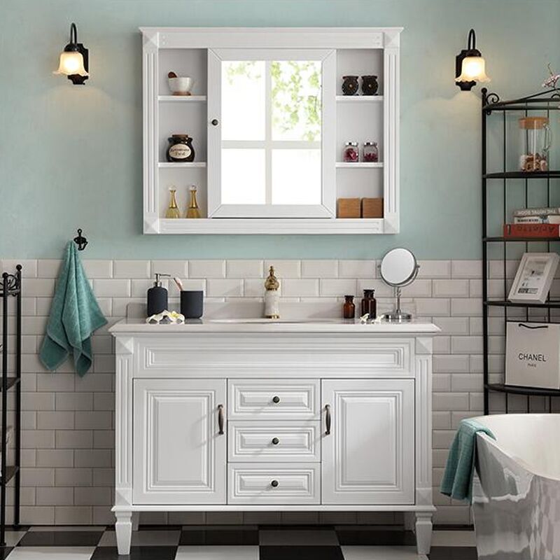 全鋁衛浴柜-01（風格：簡歐；顏色：暖白）