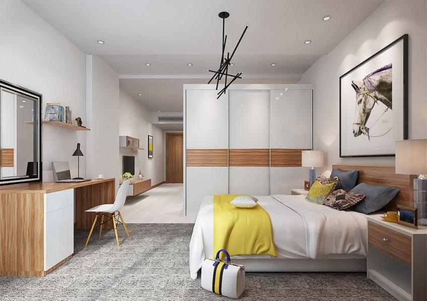 全鋁衣柜-02（風格：現代；顏色：暖白橡木）